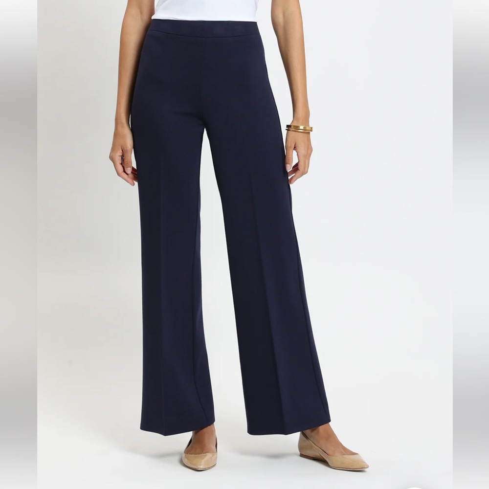 Jude Connally Navy Wide-Leg Ponte Pants